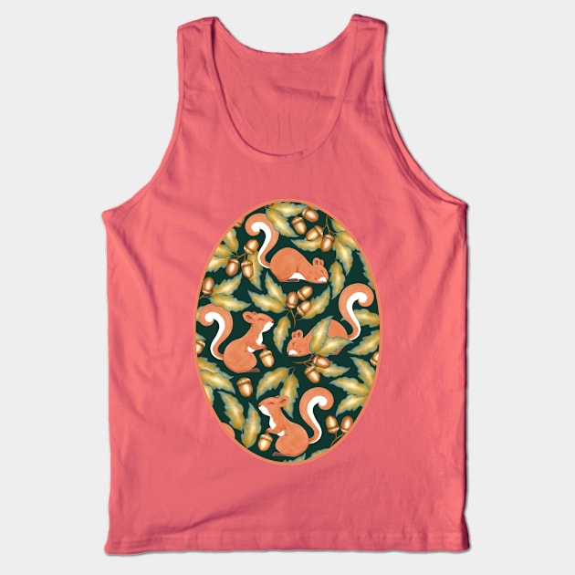 Cheerful Red Squirrels in an Acorn Abundance Tank Top by PerrinLeFeuvre